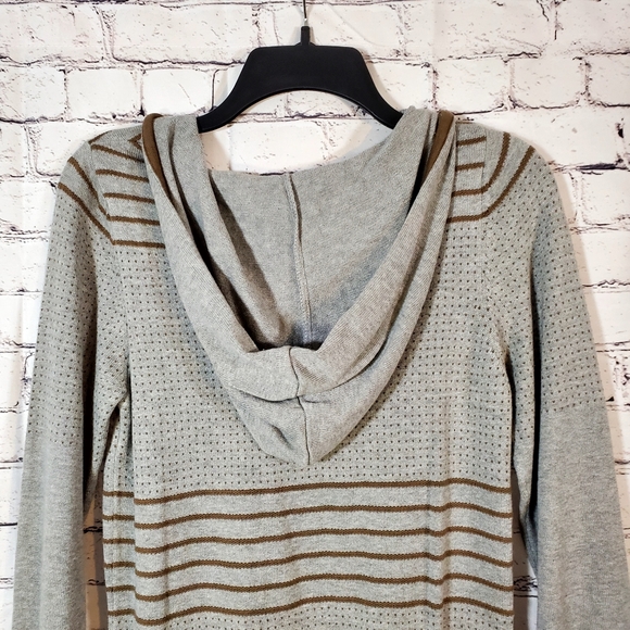 PrAna Mariette Gray Brown Organic Cotton Knit Hooded Sweater Dress Size S - Picture 8 of 13